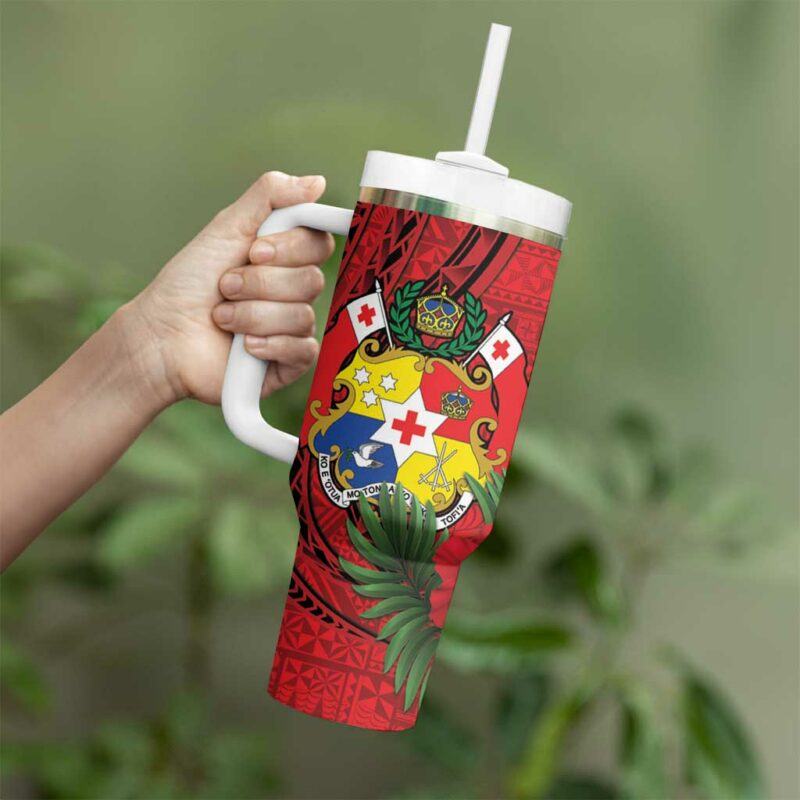 Hawaii And Tonga Custom Stanley Quencher 40oz Stainless Steel Tumbler With Handle - Threewoofs - Image 3