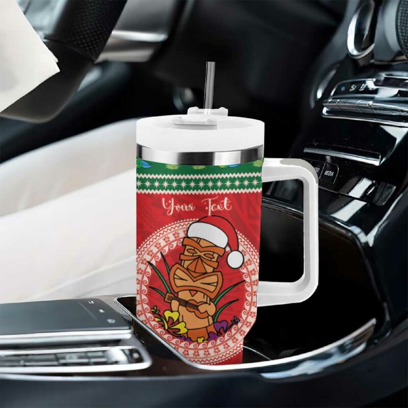 Hawaii Christmas Tiki Santa Mele Kalikimaka Custom Stanley Quencher 40oz Stainless Steel Tumbler With Handle - Threewoofs - Image 8