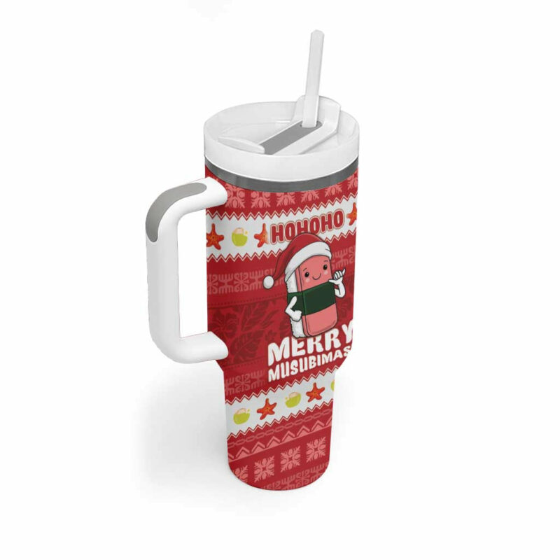 Hawaii Funny Christmas Spam Musubi Santa Custom Stanley Quencher 40oz Stainless Steel Tumbler With Handle - Threewoofs - Image 2