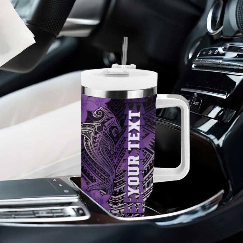 Hawaii Hammerhead Shark Kakau Polynesian Tribal Purple Custom Stanley Quencher 40oz Stainless Steel Tumbler With Handle - Threewoofs - Image 8