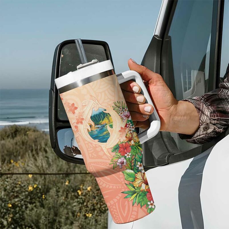Hawaii Kauai Na Pali Coast Landscape Custom Stanley Quencher 40oz Stainless Steel Tumbler With Handle - Threewoofs - Image 7