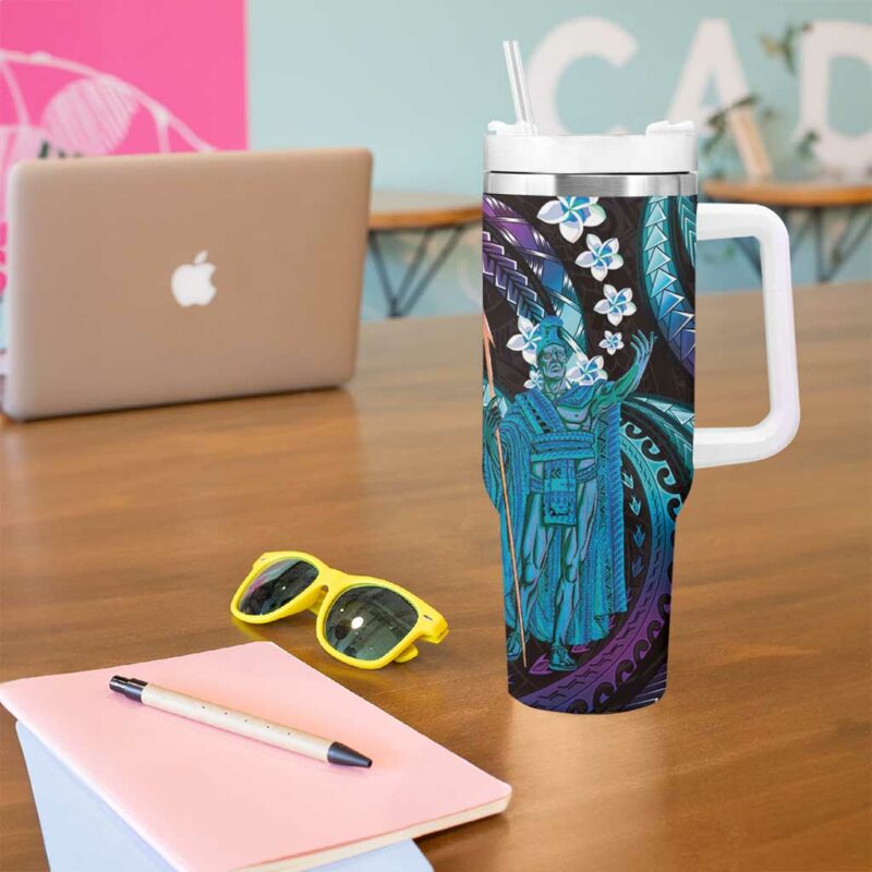 Hawaii King Kamehameha Custom Stanley Quencher 40oz Stainless Steel Tumbler With Handle - Threewoofs - Image 5