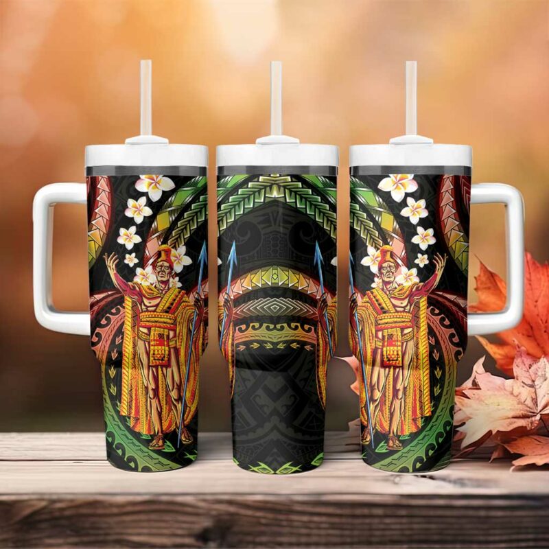 Hawaii King Kamehameha Custom Stanley Quencher 40oz Stainless Steel Tumbler With Handle - Threewoofs - Image 4