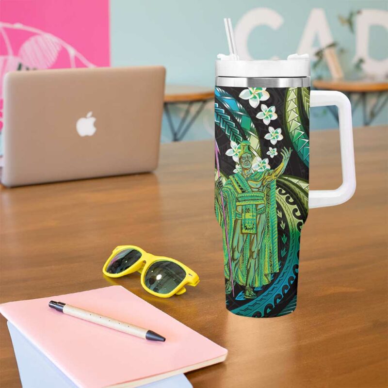 Hawaii King Kamehameha Custom Stanley Quencher 40oz Stainless Steel Tumbler With Handle - Threewoofs - Image 5