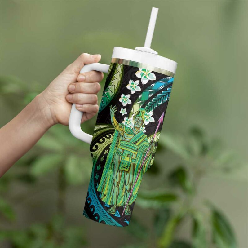 Hawaii King Kamehameha Custom Stanley Quencher 40oz Stainless Steel Tumbler With Handle - Threewoofs - Image 3