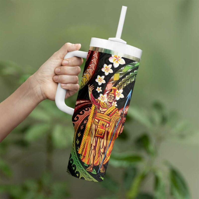 Hawaii King Kamehameha Custom Stanley Quencher 40oz Stainless Steel Tumbler With Handle - Threewoofs - Image 3