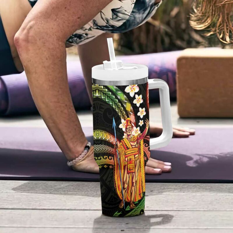 Hawaii King Kamehameha Custom Stanley Quencher 40oz Stainless Steel Tumbler With Handle - Threewoofs - Image 6