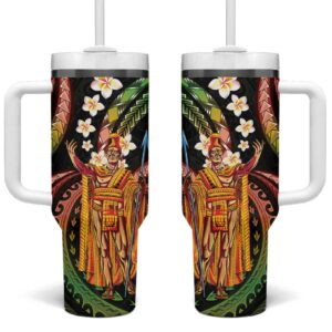 Hawaii King Kamehameha Custom Stanley Quencher 40oz Stainless Steel Tumbler With Handle - Threewoofs