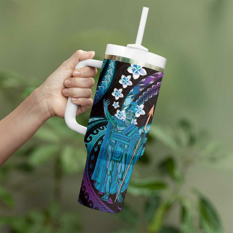 Hawaii King Kamehameha Custom Stanley Quencher 40oz Stainless Steel Tumbler With Handle - Threewoofs - Image 3
