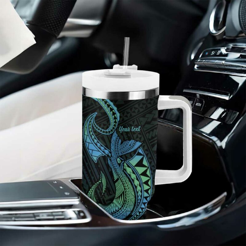 Hawaii Kure Atoll Holaniku Coral Reef with Polynesian Tribal Custom Stanley Quencher 40oz Stainless Steel Tumbler With Handle - Threewoofs - Image 8