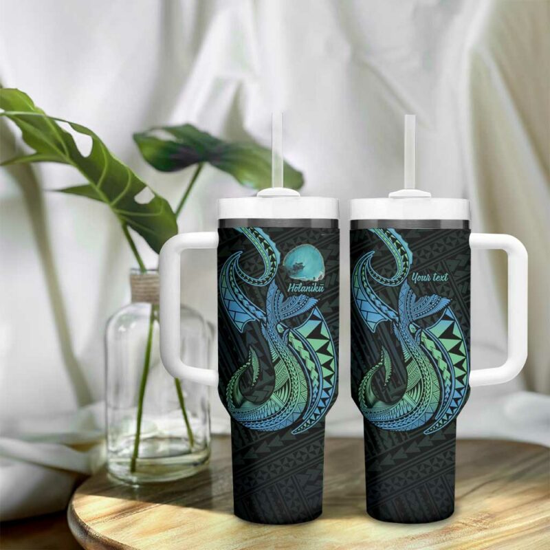 Hawaii Kure Atoll Holaniku Coral Reef with Polynesian Tribal Custom Stanley Quencher 40oz Stainless Steel Tumbler With Handle - Threewoofs - Image 9