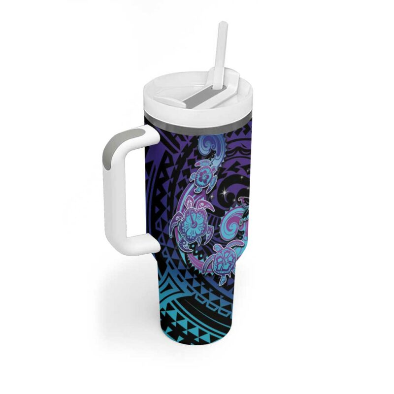 Hawaii Makahiki Turtle Spiral Polynesian Tattoo Custom Stanley Quencher 40oz Stainless Steel Tumbler With Handle - Threewoofs - Image 2