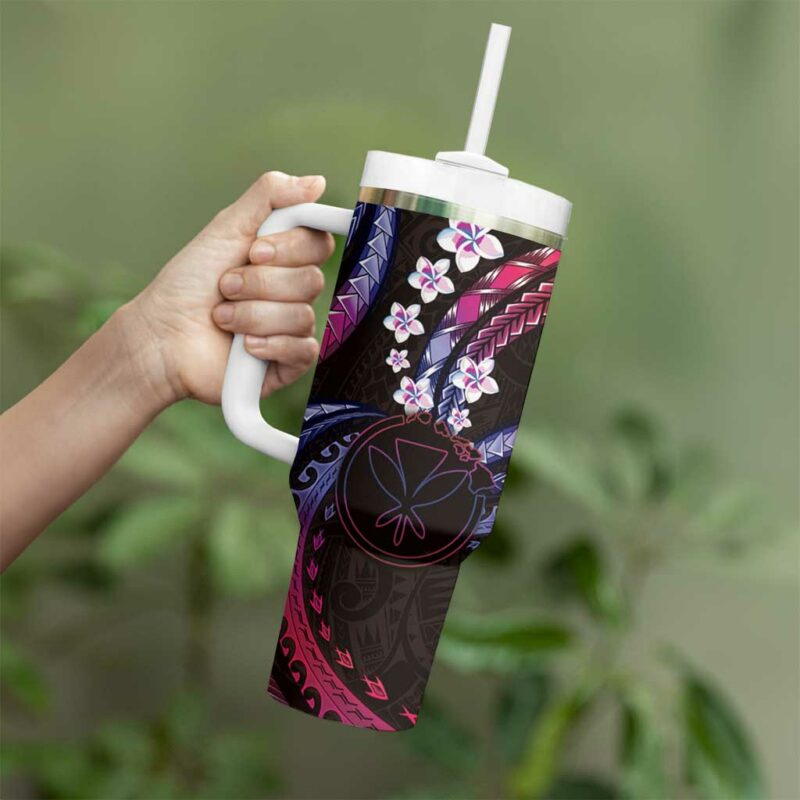 Hawaii Map Kanaka Maoli Custom Stanley Quencher 40oz Stainless Steel Tumbler With Handle - Threewoofs - Image 3