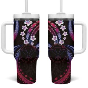 Hawaii Map Kanaka Maoli Custom Stanley Quencher 40oz Stainless Steel Tumbler With Handle - Threewoofs