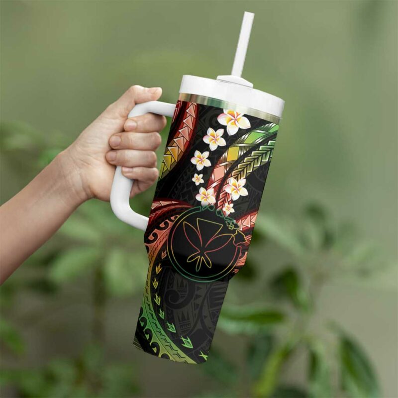Hawaii Map Kanaka Maoli Custom Stanley Quencher 40oz Stainless Steel Tumbler With Handle - Threewoofs - Image 3