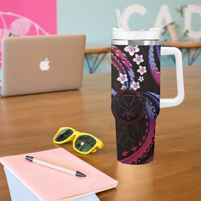 Hawaii Map Kanaka Maoli Custom Stanley Quencher 40oz Stainless Steel Tumbler With Handle - Threewoofs - Image 5