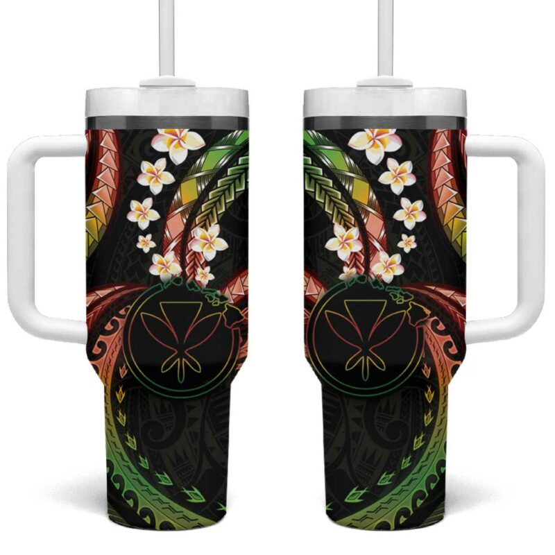Hawaii Map Kanaka Maoli Custom Stanley Quencher 40oz Stainless Steel Tumbler With Handle - Threewoofs