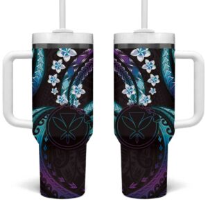 Hawaii Map Kanaka Maoli Custom Stanley Quencher 40oz Stainless Steel Tumbler With Handle - Threewoofs