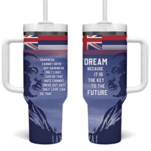 Hawaii MLK Day Custom Stanley Quencher 40oz Stainless Steel Tumbler With Handle - Threewoofs