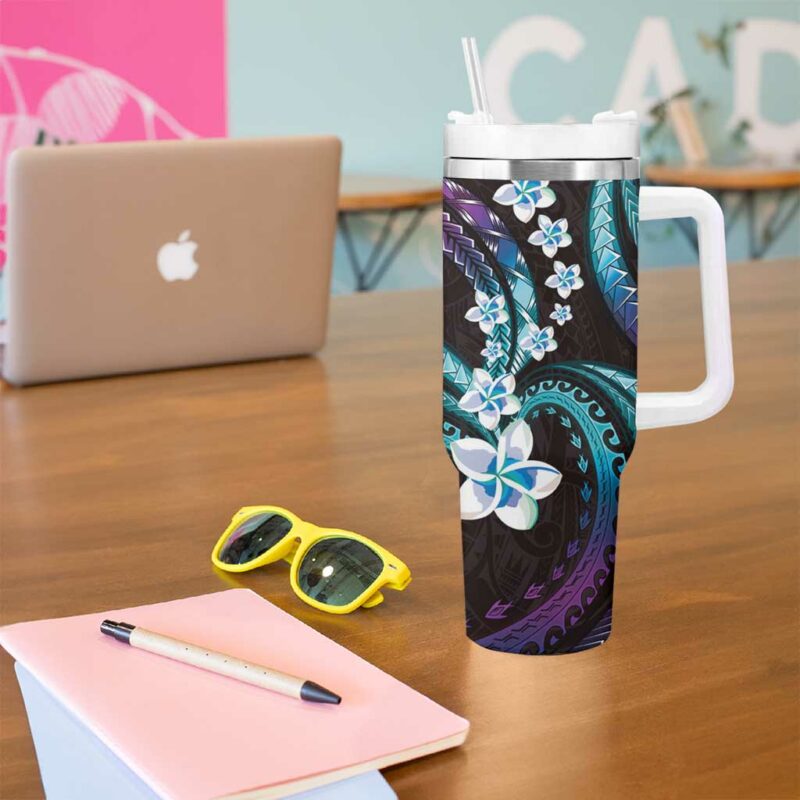 Hawaii Plumeria Custom Stanley Quencher 40oz Stainless Steel Tumbler With Handle - Threewoofs - Image 5
