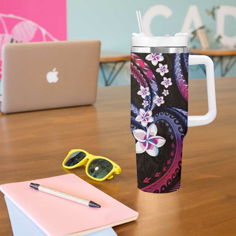 Hawaii Plumeria Custom Stanley Quencher 40oz Stainless Steel Tumbler With Handle - Threewoofs - Image 5