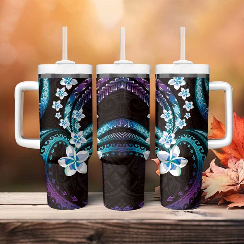 Hawaii Plumeria Custom Stanley Quencher 40oz Stainless Steel Tumbler With Handle - Threewoofs - Image 4