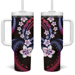 Hawaii Plumeria Custom Stanley Quencher 40oz Stainless Steel Tumbler With Handle - Threewoofs