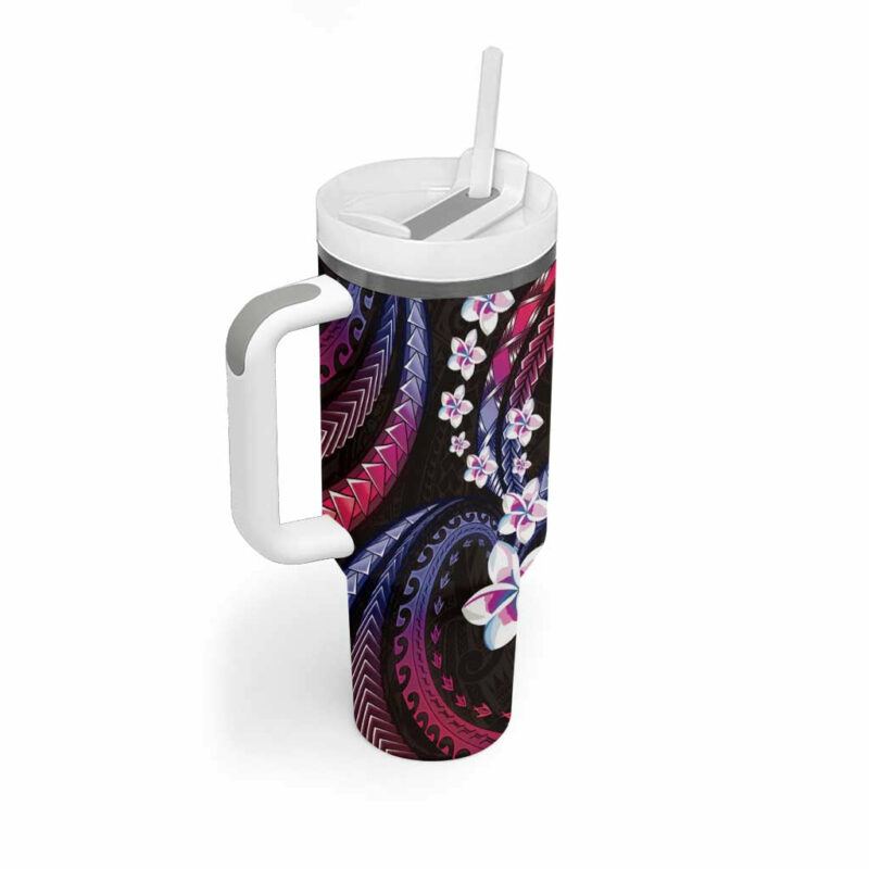 Hawaii Plumeria Custom Stanley Quencher 40oz Stainless Steel Tumbler With Handle - Threewoofs - Image 2