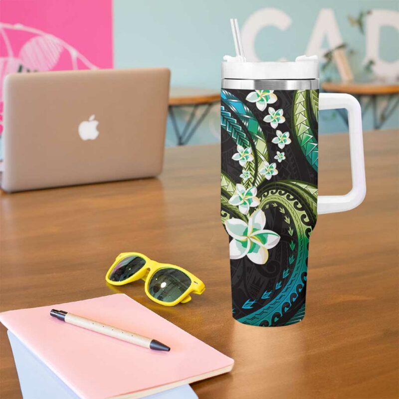 Hawaii Plumeria Custom Stanley Quencher 40oz Stainless Steel Tumbler With Handle - Threewoofs - Image 5