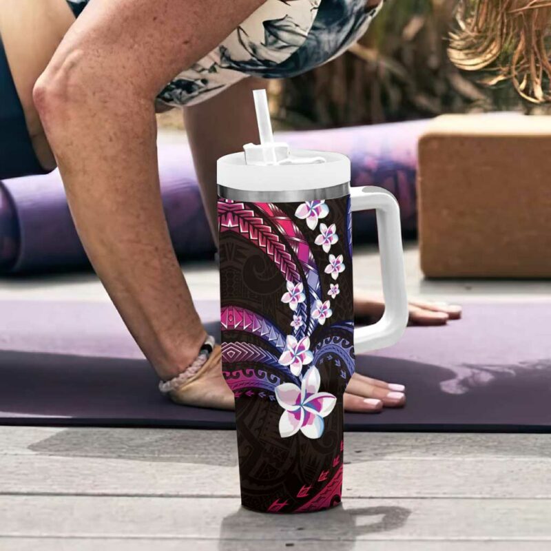 Hawaii Plumeria Custom Stanley Quencher 40oz Stainless Steel Tumbler With Handle - Threewoofs - Image 6