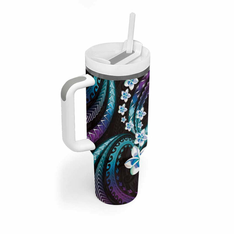 Hawaii Plumeria Custom Stanley Quencher 40oz Stainless Steel Tumbler With Handle - Threewoofs - Image 2