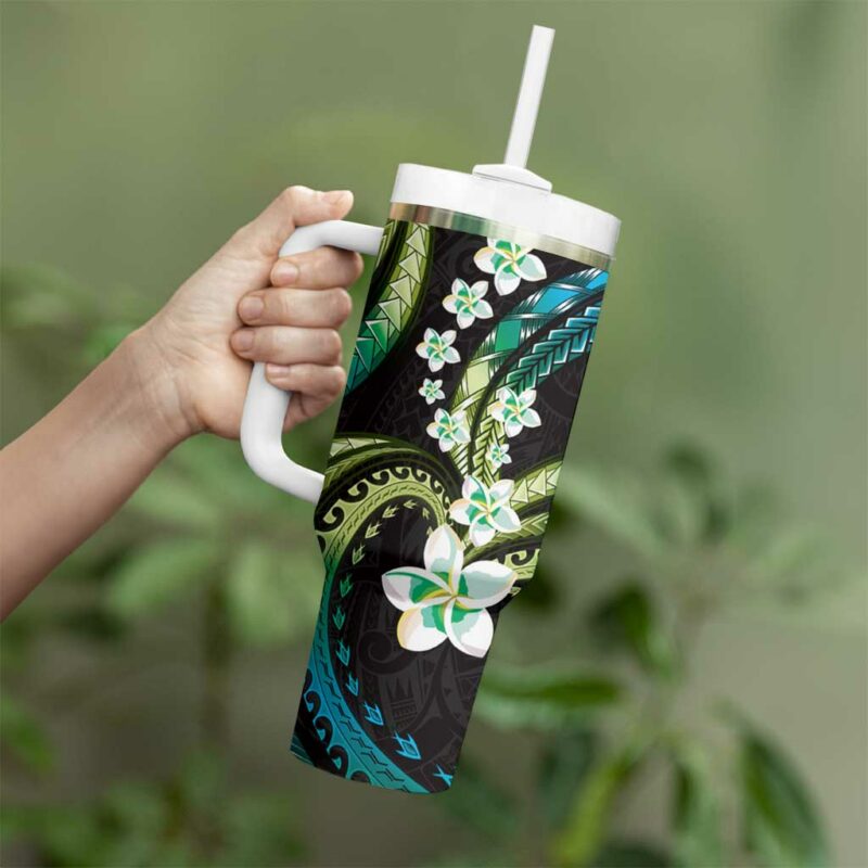 Hawaii Plumeria Custom Stanley Quencher 40oz Stainless Steel Tumbler With Handle - Threewoofs - Image 3
