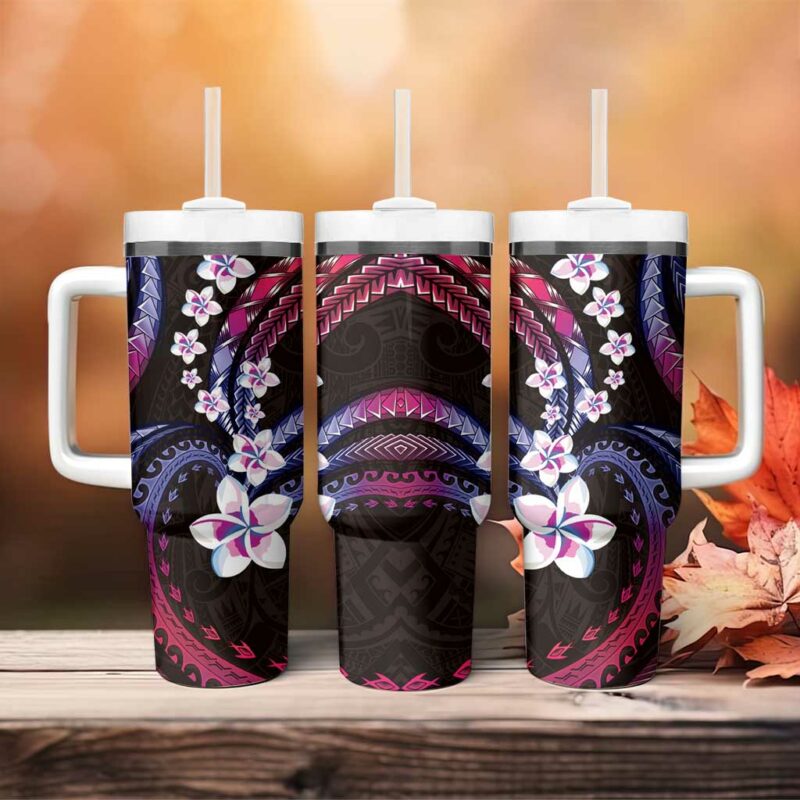 Hawaii Plumeria Custom Stanley Quencher 40oz Stainless Steel Tumbler With Handle - Threewoofs - Image 4