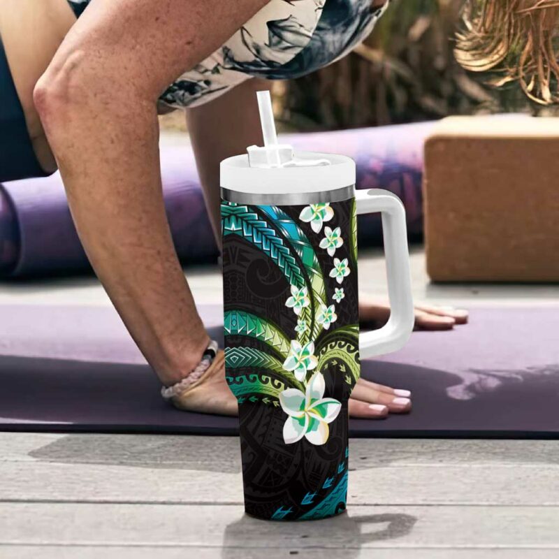 Hawaii Plumeria Custom Stanley Quencher 40oz Stainless Steel Tumbler With Handle - Threewoofs - Image 6