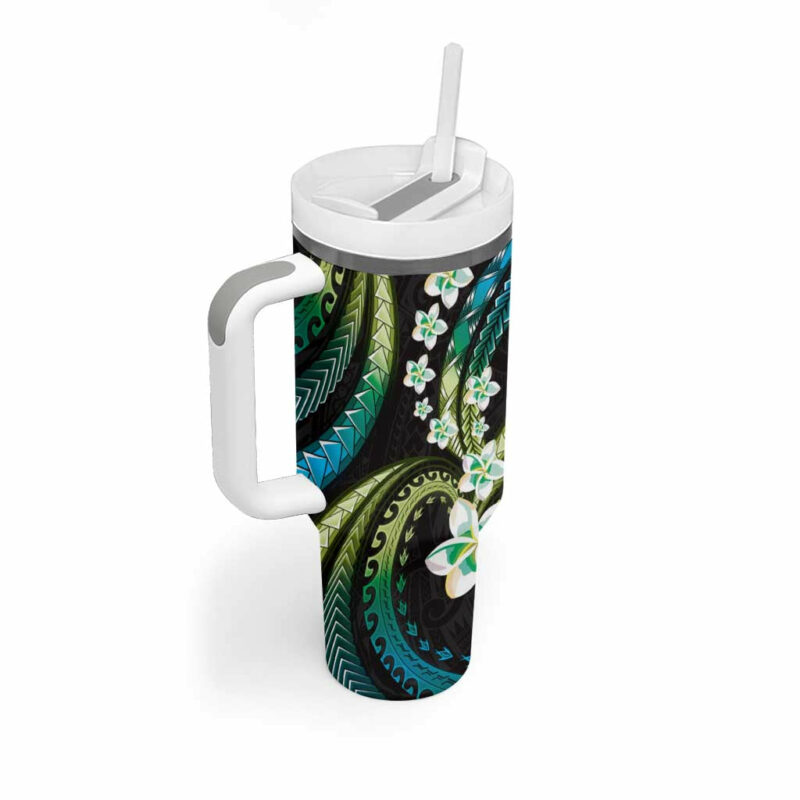 Hawaii Plumeria Custom Stanley Quencher 40oz Stainless Steel Tumbler With Handle - Threewoofs - Image 2