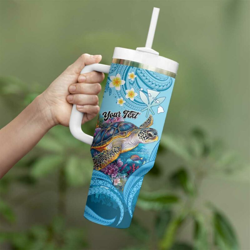 Hawaii Sea Turtle Custom Stanley Quencher 40oz Stainless Steel Tumbler With Handle - Threewoofs - Image 3