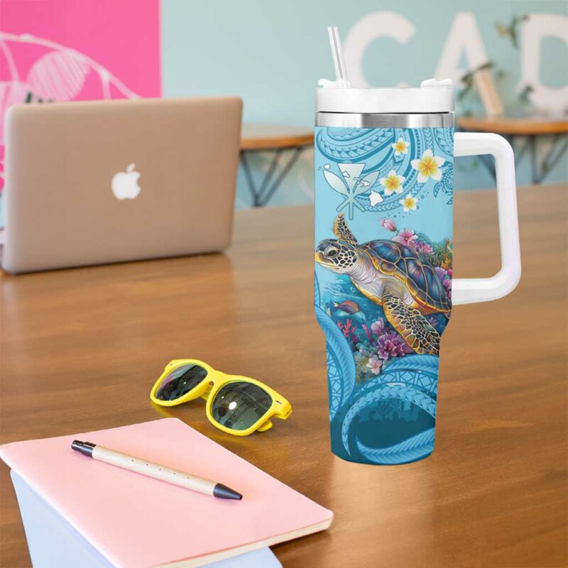 Hawaii Sea Turtle Custom Stanley Quencher 40oz Stainless Steel Tumbler With Handle - Threewoofs - Image 5