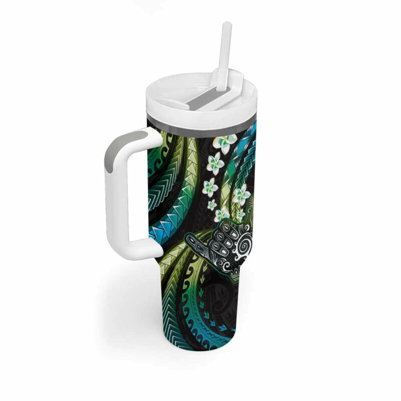 Hawaii Shaka Sign Custom Stanley Quencher 40oz Stainless Steel Tumbler With Handle - Threewoofs - Image 2