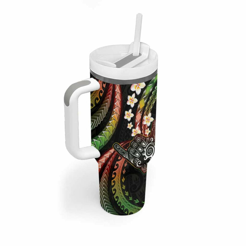 Hawaii Shaka Sign Custom Stanley Quencher 40oz Stainless Steel Tumbler With Handle - Threewoofs - Image 2