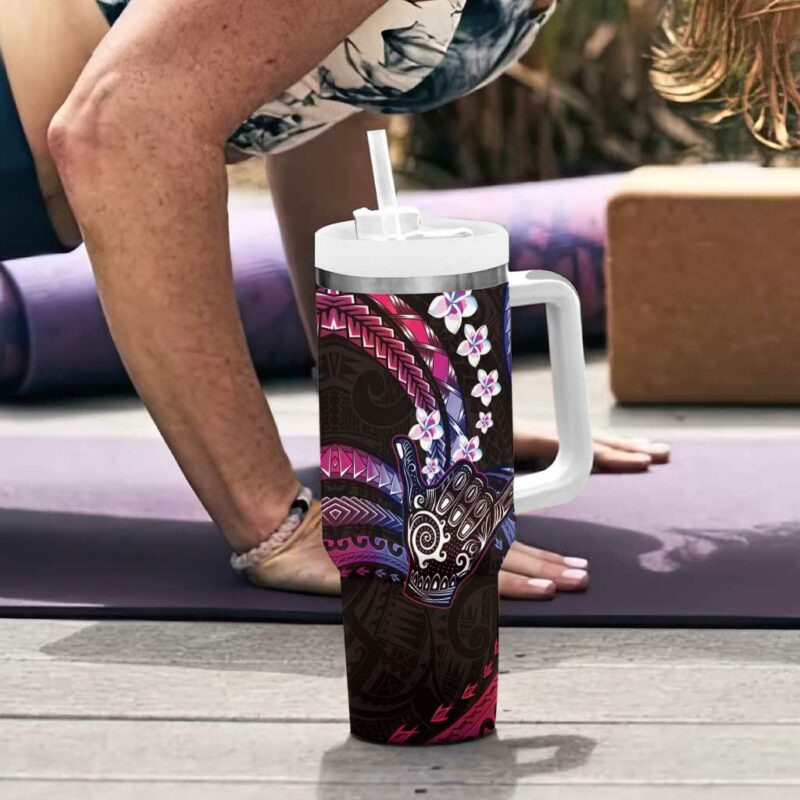 Hawaii Shaka Sign Custom Stanley Quencher 40oz Stainless Steel Tumbler With Handle - Threewoofs - Image 6