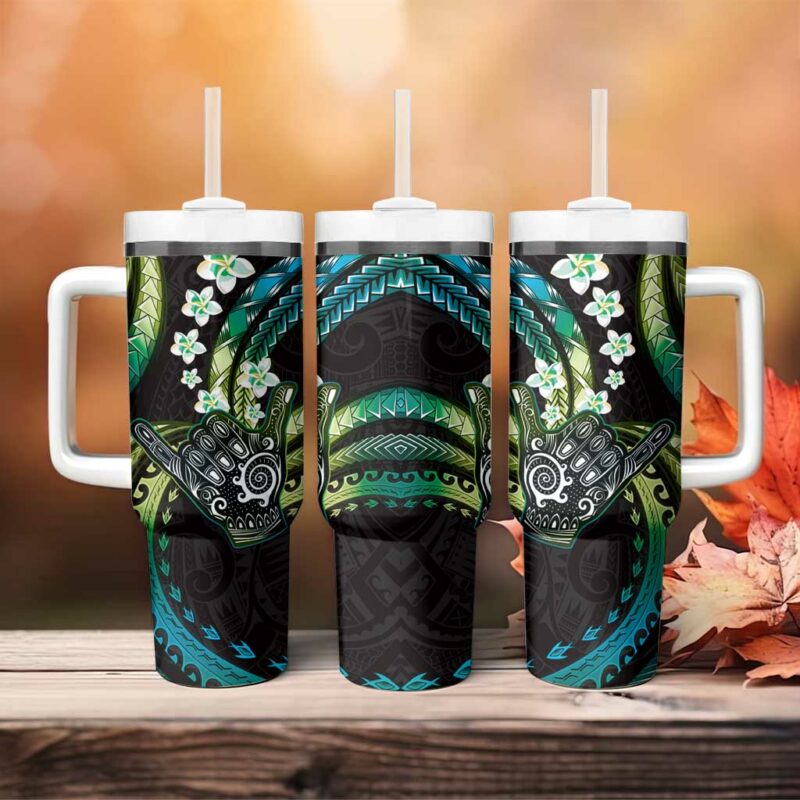 Hawaii Shaka Sign Custom Stanley Quencher 40oz Stainless Steel Tumbler With Handle - Threewoofs - Image 4