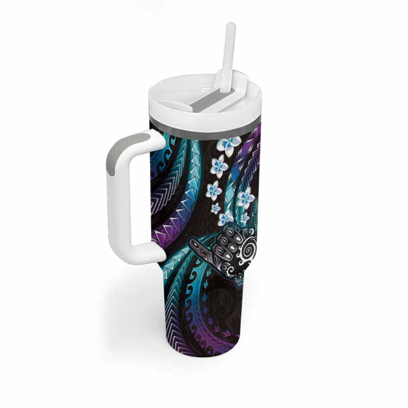 Hawaii Shaka Sign Custom Stanley Quencher 40oz Stainless Steel Tumbler With Handle - Threewoofs - Image 2