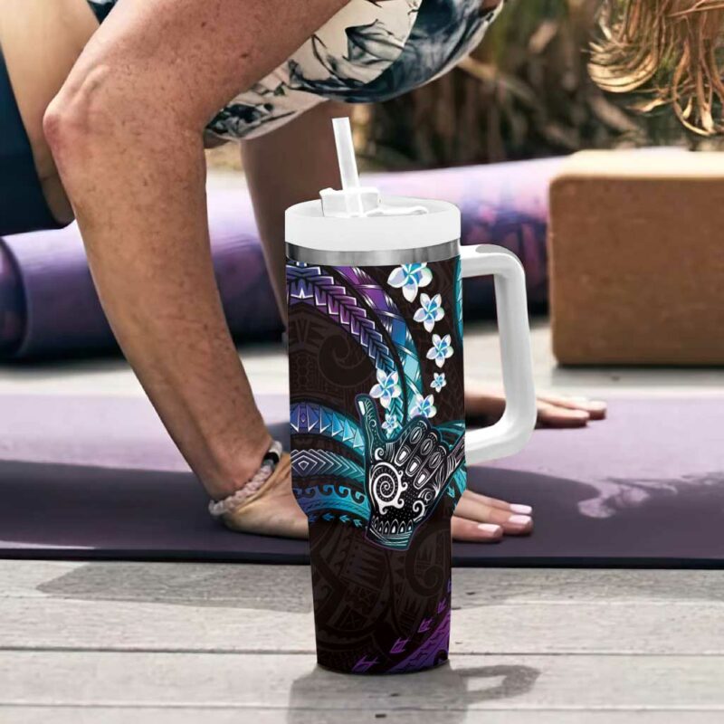 Hawaii Shaka Sign Custom Stanley Quencher 40oz Stainless Steel Tumbler With Handle - Threewoofs - Image 6