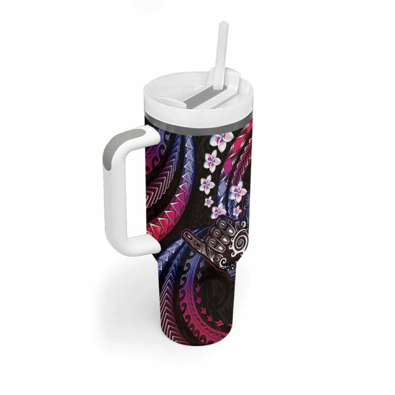 Hawaii Shaka Sign Custom Stanley Quencher 40oz Stainless Steel Tumbler With Handle - Threewoofs - Image 2