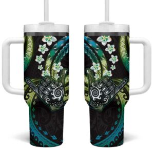Hawaii Shaka Sign Custom Stanley Quencher 40oz Stainless Steel Tumbler With Handle - Threewoofs