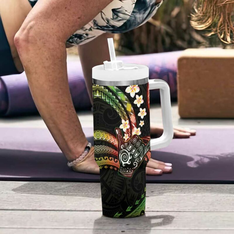 Hawaii Shaka Sign Custom Stanley Quencher 40oz Stainless Steel Tumbler With Handle - Threewoofs - Image 6