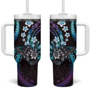 Hawaii Shaka Sign Custom Stanley Quencher 40oz Stainless Steel Tumbler With Handle - Threewoofs