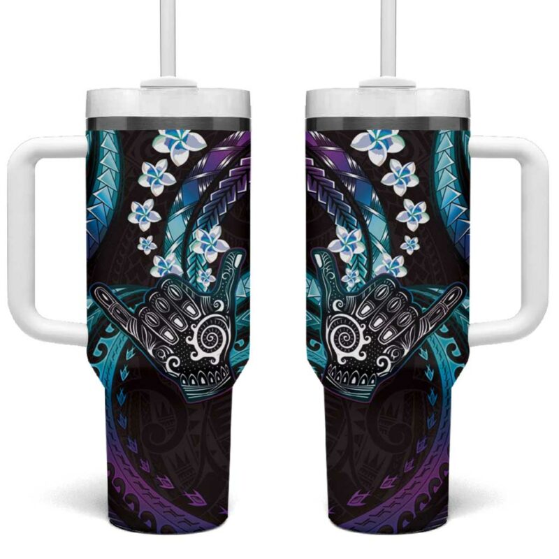 Hawaii Shaka Sign Custom Stanley Quencher 40oz Stainless Steel Tumbler With Handle - Threewoofs
