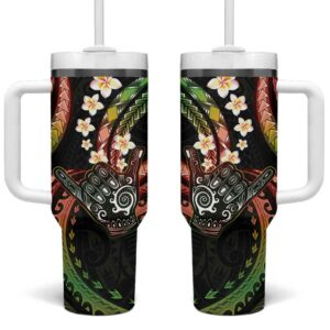 Hawaii Shaka Sign Custom Stanley Quencher 40oz Stainless Steel Tumbler With Handle - Threewoofs