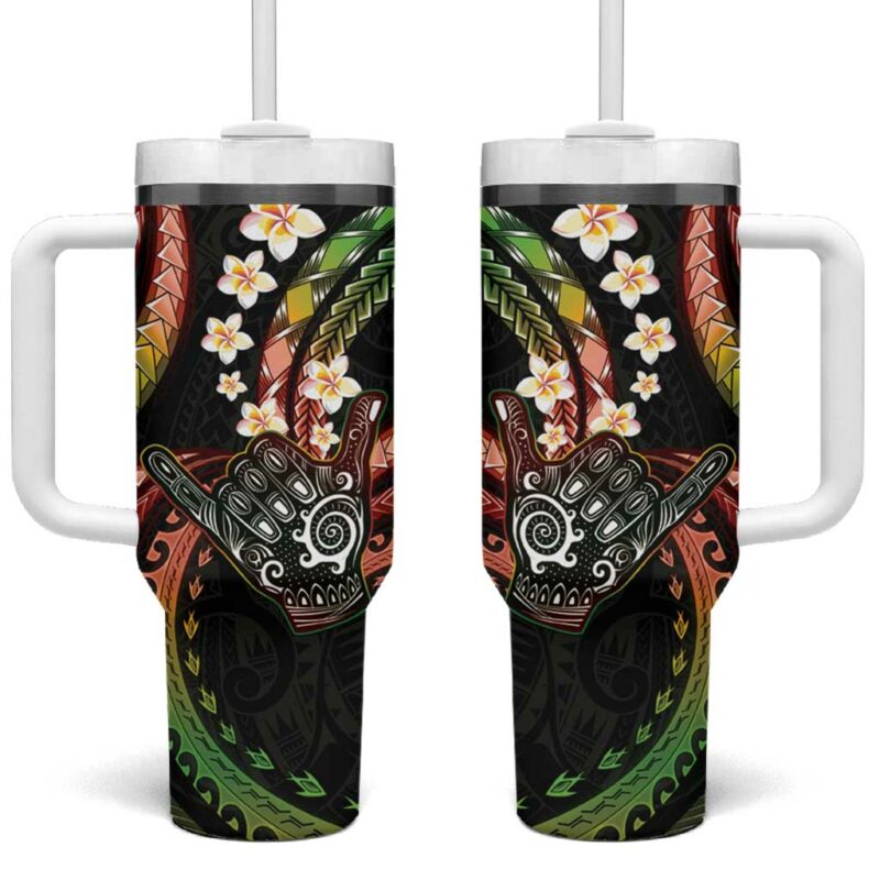 Hawaii Shaka Sign Custom Stanley Quencher 40oz Stainless Steel Tumbler With Handle - Threewoofs